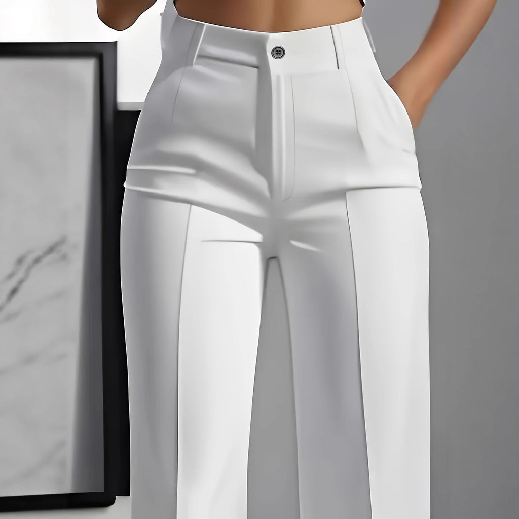 Womens High Waist Straight Leg Trousers